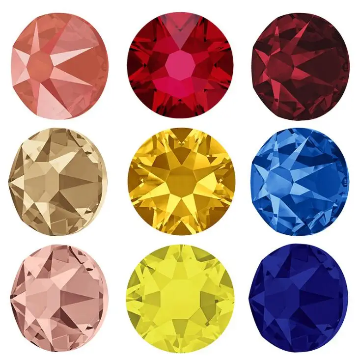 SS16 SS20 SS30 2088 Non Hotfix 8 Big 8 Small DIY Strass Crystal Stick On Nails Flat Back Rhinestones For Nail Art Decoration