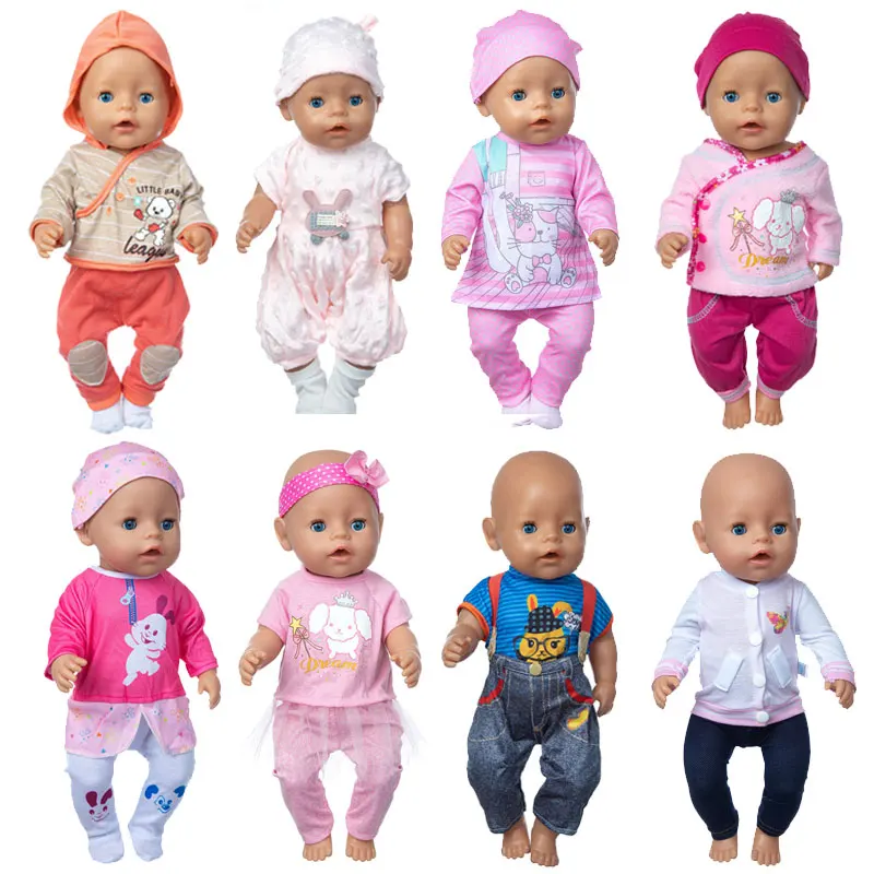 

New spring 2021 suit Wear For 43cm Baby Doll 17 Inch Born Babies Dolls Clothes And Accessories