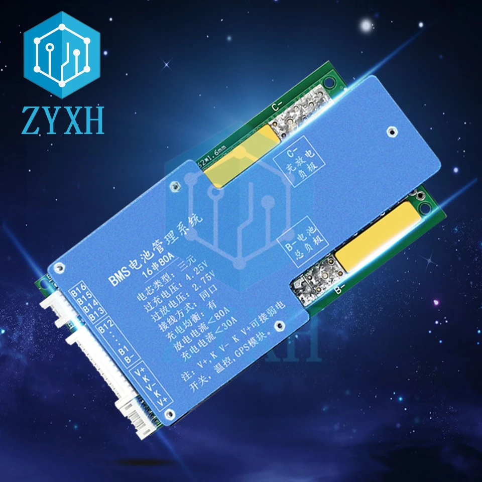 BMS 16S 60V 80A 60A 50A litowo 18650 akumulatory Balancer ładowania pokładzie temperatura NTC ochrony dla samochodów elektrycznych/Escooter