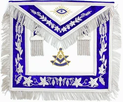 Masonic Embroidered Leather Masonic American Grand Hotel Fringe Apron Official Apron Embroidery Square and Compass Badge