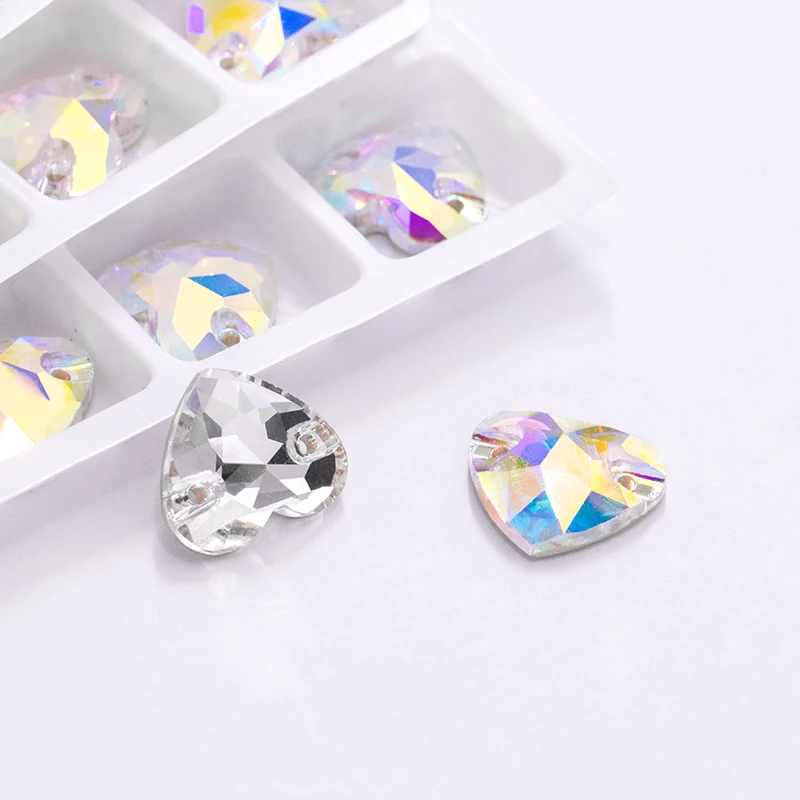 Astrobox Lovely Heart-Shaped Sew On Stone Crystal Glass Rhinestones Perfect For Sewing On Wedding Dress Clothes Garment DIY