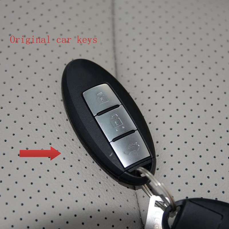 Leather Car Key Case Cover For Nissan Infiniti Pathfinder Versa Juke Murano Murano Rogue Tidda 3 Buttons Remote Car Key Fob