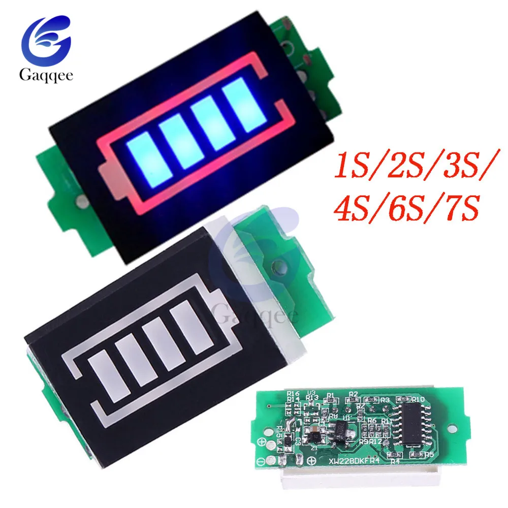 1S/2S/3S /4S/6S/7S Battery Capacity Indicator Meter Power Level Tester Module Display Board Panel For 18650Li-po Li-ion Battery
