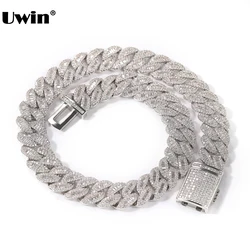 UWIN 16mm Cuban Link Chain Necklaces Iced Out Miami Cuban Chain for Men Baguettecz Cubic Zirconia Necklaces Hip Hop Jewelry