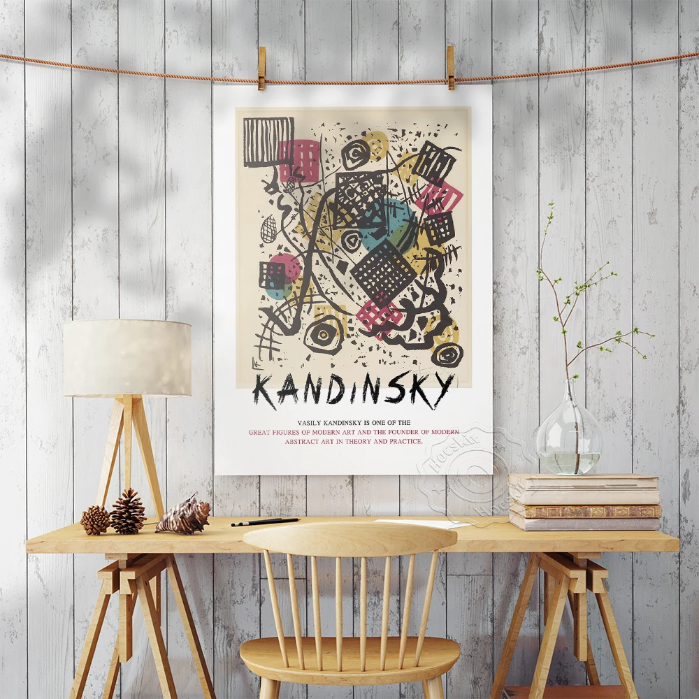 Wassily Kandinsky Small Worlds Art Prints, Wassily Abstract Geometry Canvas Painting Poster,  Kandinsky Abstract Art Home Decor