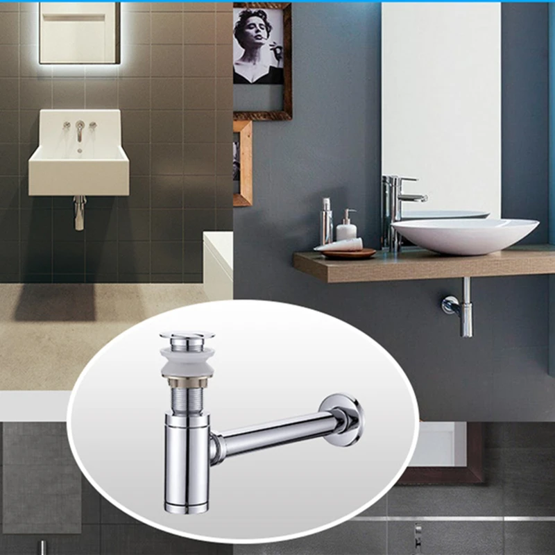 Imagem -02 - Sifão para Pia de Banheiro Conjunto Moderno com Filtro e Tampa para Pia Acessório de Renovação