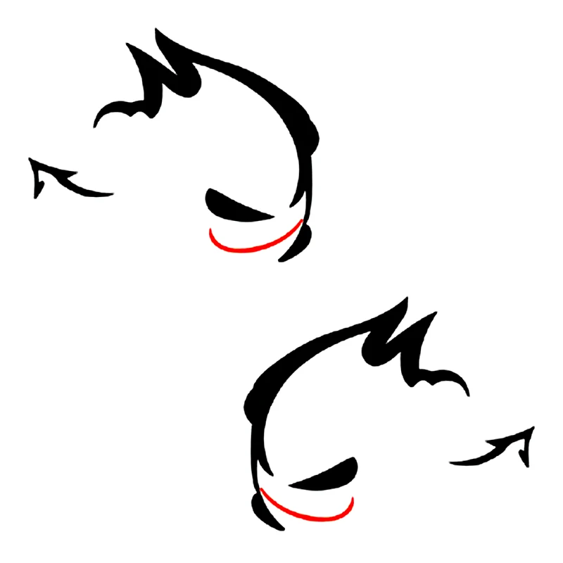 

New Cartoon Cute Devil Rabbit Car Rearview Mirror Sticker Decal car Window Decorative Vinyl PVC 10cm x 8cm