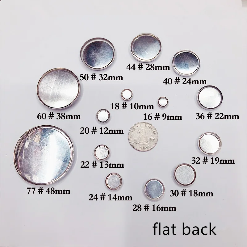 100set 16L-60L Stoff Überzogene Taste Komponente Brot Top Flache Kunststoff Ring/Aluminium Zurück DIY Handgemachten Schmuck Zubehör trim – Detail 1