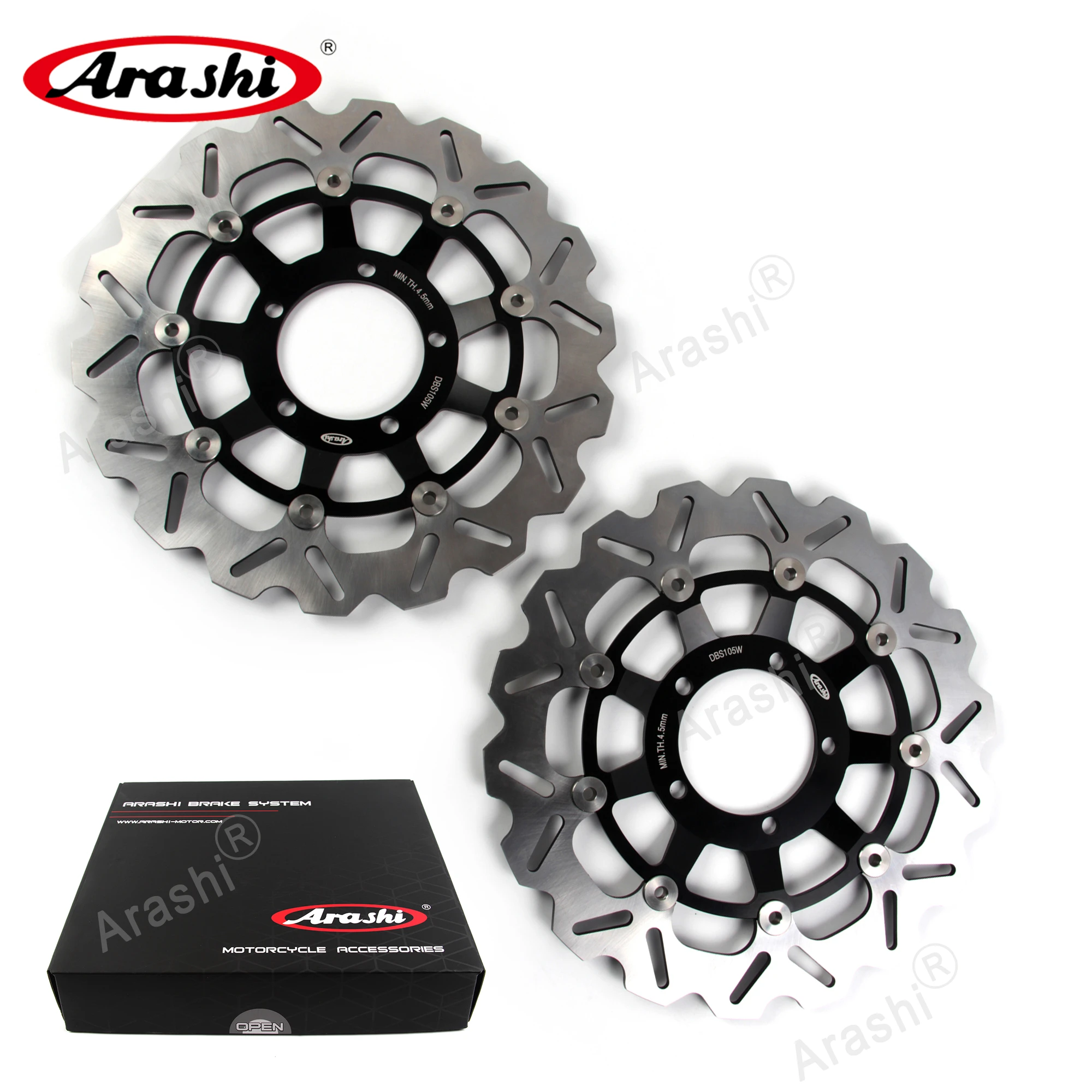 Arashi 1 Pair For Street Triple 675 R 2009-2012 CNC Full Floating Front Brake Discs Brake Rotors 675R 2009 2010 2011 2012