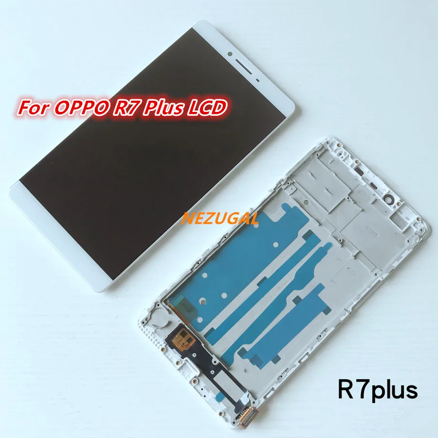 Replacement For OPPO R7 Plus LCD Display 100% Tested Touch Screen With Frame Digitizer Assembly Factory OEM 6.0 inch Whit