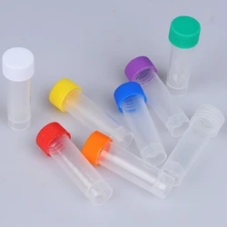 Freezing Tube Cold Storage Tube with Screw Cap 8 color can be choose Hot 10Pcs 5ml Plastic Graduated Cryovial Plastic Test Tube