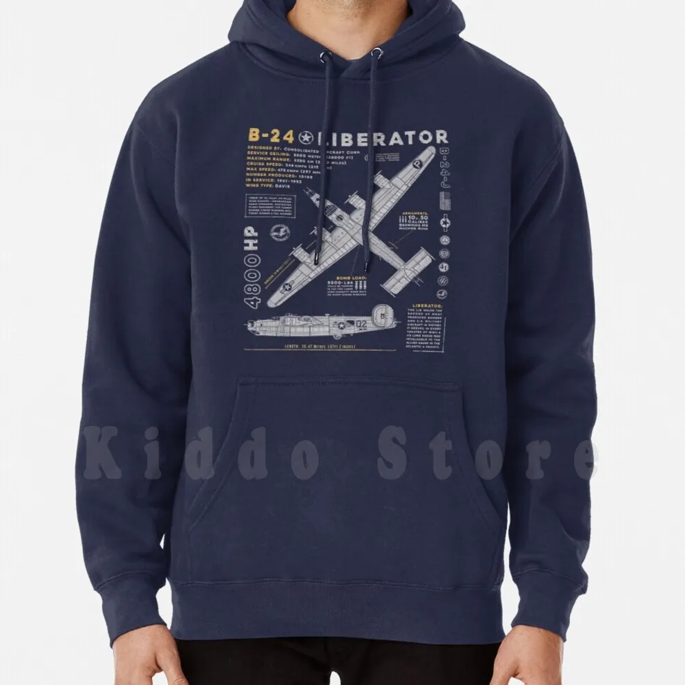 B-24 Liberator Hoodie Long Sleeve B 24 B 24 Liberator B24 Liberator B 24j B24j Lib Bomber Bombers