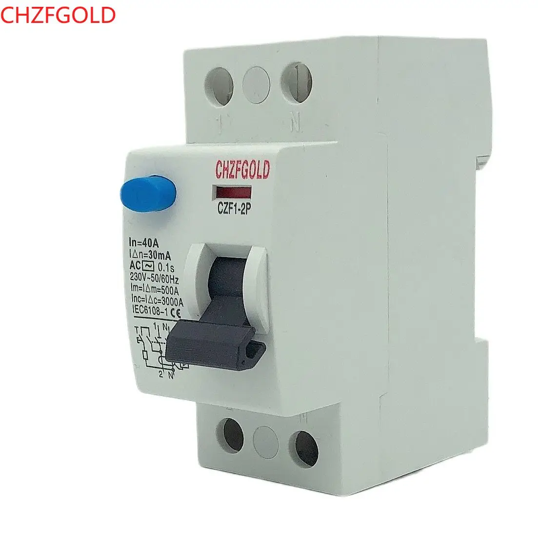 Electromagnetic Type Residual Current Circuit Breaker Differential Breaker2P 63A Type A RCCB RCD 6KA 110V 230V 400V 30mA