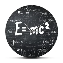 E=mc2 Math Formula Geek Wall Clock Theory of Relativity Silent Wall Watch Scientist Physics Teacher Gift School Classroom Decor