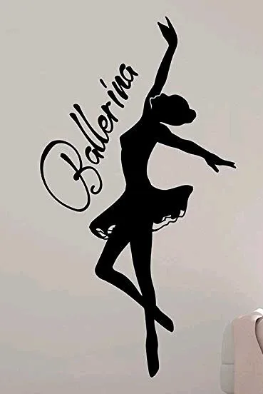 

58*107cm Ballerina Wall Art Stickers Decal Decor Vinyl Poster Mural wallpaper removeable Custom DIY Kids gift