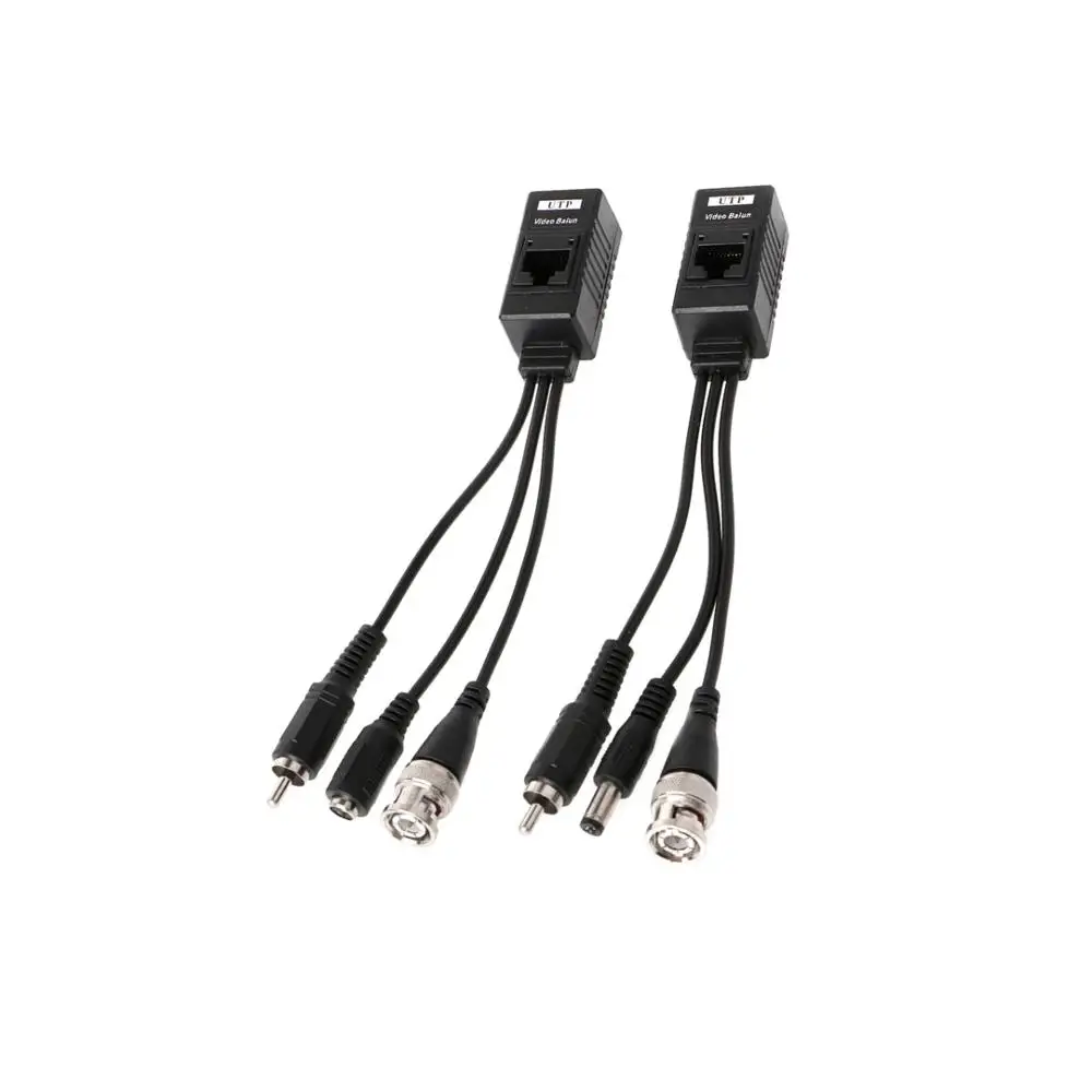 CCTV Coax BNC Video Power Balun Transceiver to CAT5e 6 RJ45 Connector Transmission Cables For 8MP AHD/CVI/TVI/CVBS Camera