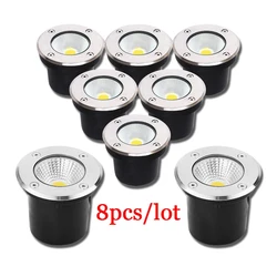 8 pcs Waterproof LED Underground Light 3W 5W 7W 10W 12W Outdoor Ground Garden Path Floor Buried Yard Spot Landscape 110V220V 12V