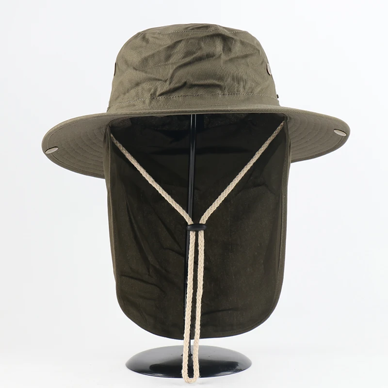 CAMOLAND New Arrival Women Casual Bucket Hats Summer UV Protection Sun Hat With Neck Flap Male Outdoor Wide Brim Fishing Caps