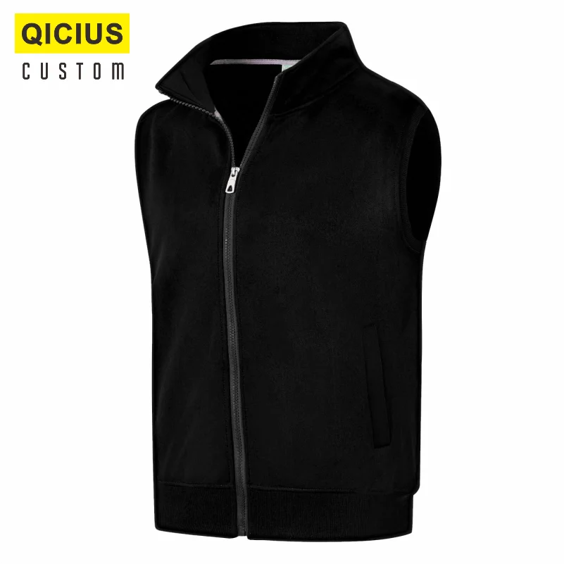 Gilet caldo da uomo in velluto Plus Logo ricamato stampato personalizzato gilet Casual elastico in tinta unita cappotto spesso senza maniche invernale 3xl