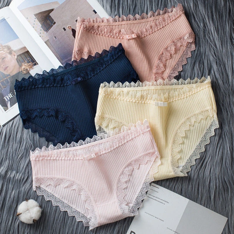 10Pcs Cotton Panties Women Underwear Sexy Lace Briefs Underpants Women Underwear Lingerie Femme Tangas Stringi Bragas