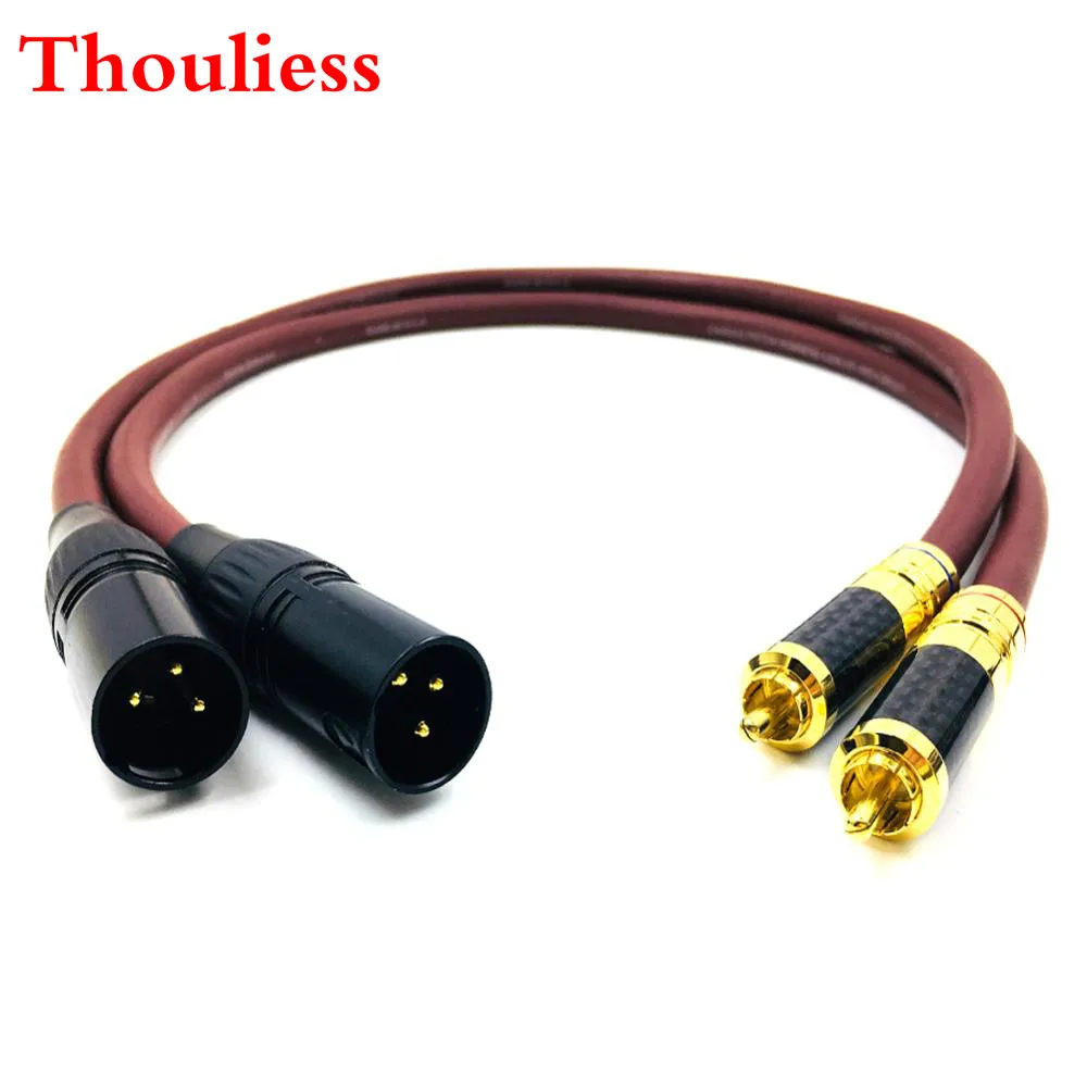 

Thouliess пара HIFI 2RCA штекер к 2XLR Штекер кабель один кристалл Серебристый Аудио Кабель Двойной RCA сигнальная линия rca к XLR кабель для
