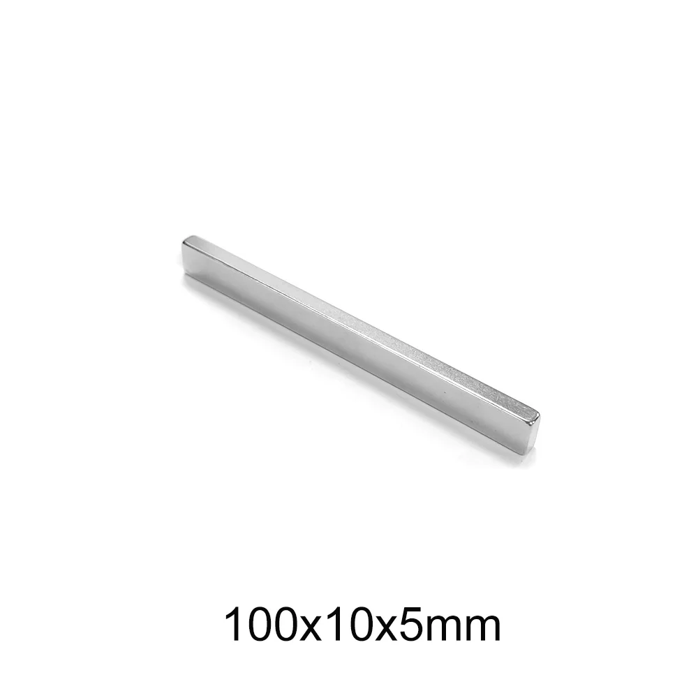 1/2/5/10PCS 100x10x5mm Longer Block Powerful Strong Magnetic Magnets N35 100x10x5 Quadrate Permanent NdFeB Magnets 100*10*5