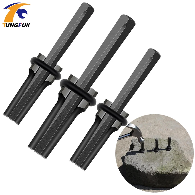 5PCS/Set Splitting Tool Stone Splitter Concrete Rock Stone Splitter Hand Tools for Splitting the hard stone 3 Size