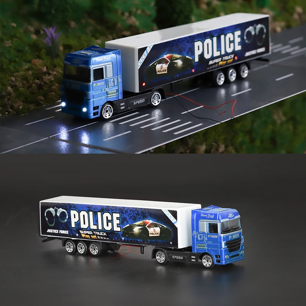 1pcs/2pcs HO Scale 1:87 Miniature Llluminated Car Model 12V Truck Vehicles Diy Micro Scene Materials Diorama Kits Random Color