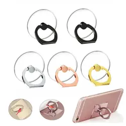 Anillo de dedo transparente Universal para teléfono móvil, soporte de teléfono inteligente para IPhone 12, Xiaomi, Samsung, soporte de montaje en coche