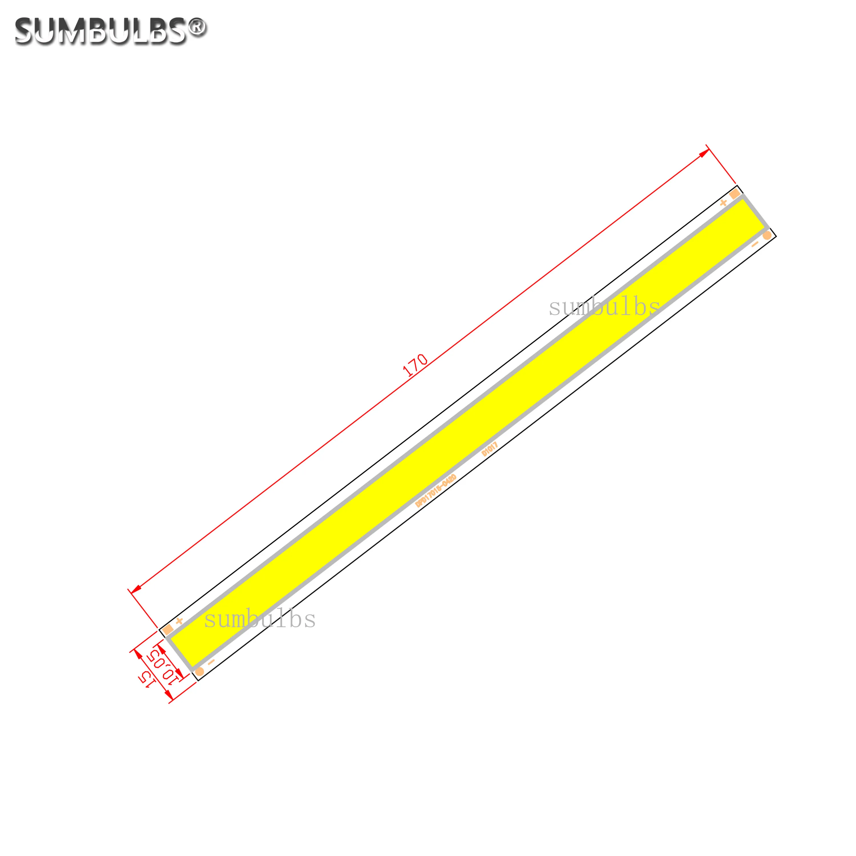 170x15MM 6W COB LED Strip Bulb 12V or 24V DC Warm Cold White Blue Lighting 600LM 17CM Bar DIY Table Wall Lamps