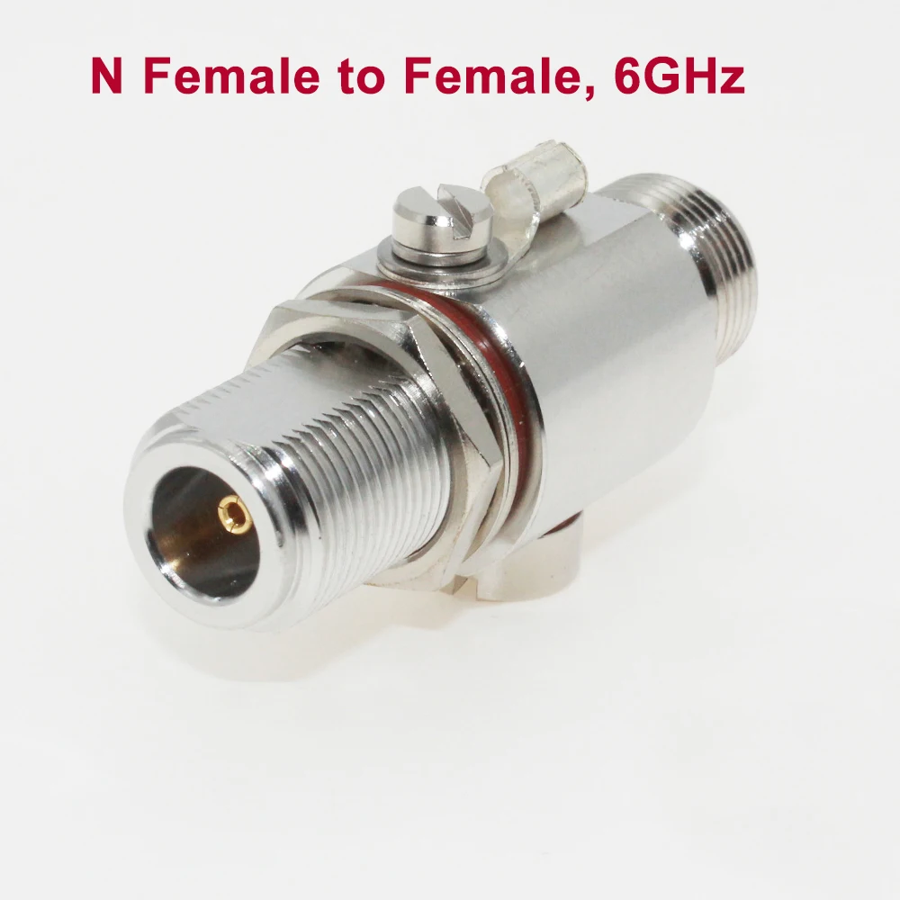 DC-6Ghz N Female to Female RF Coaxial Lightning Arrestor Surge Protector Gas Discharge Protection for HAM CB Radio WLAN WiFi