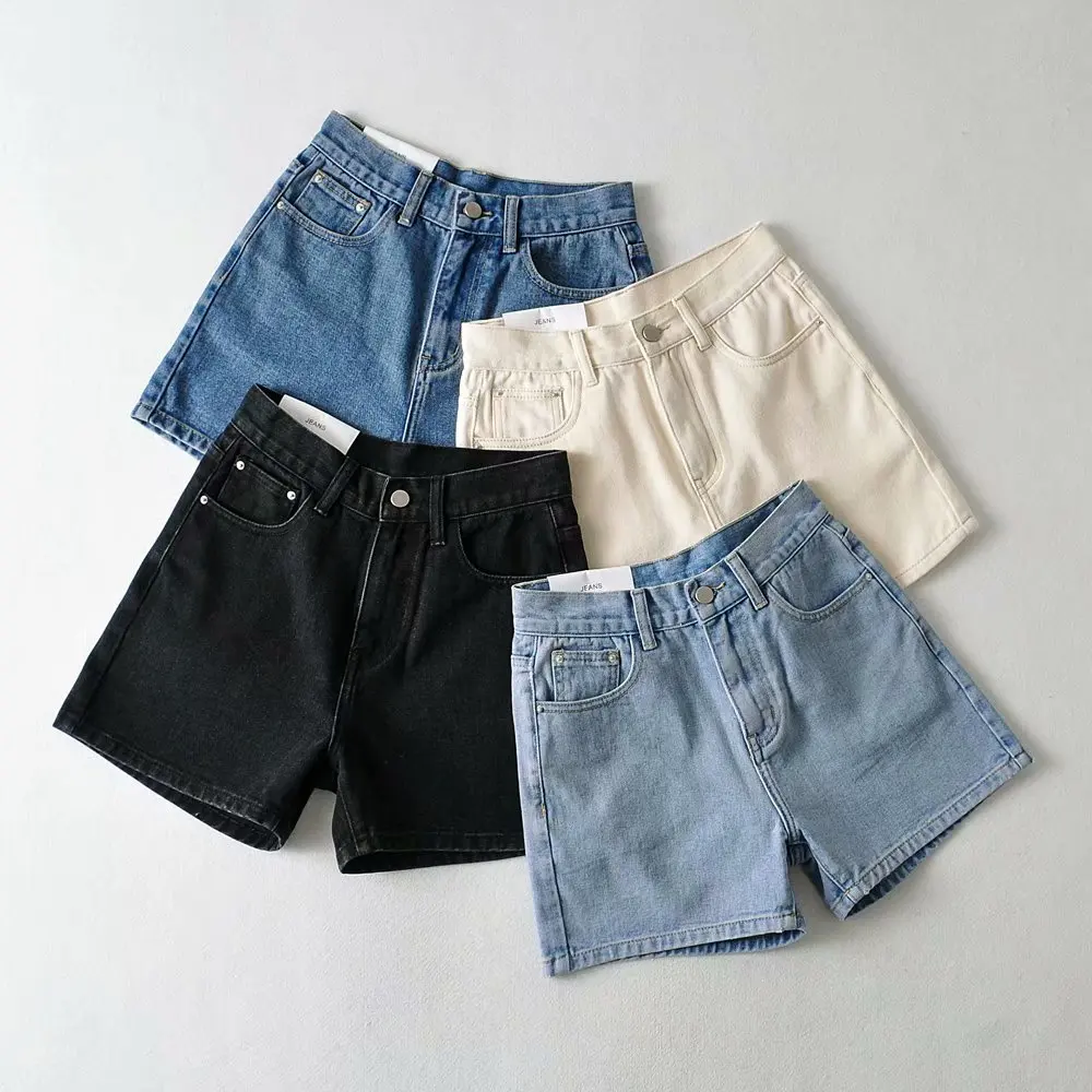 

Summer high waisted shorts womens fashion vintage denim shorts women blue jeans shorts korean casual bottoms white black