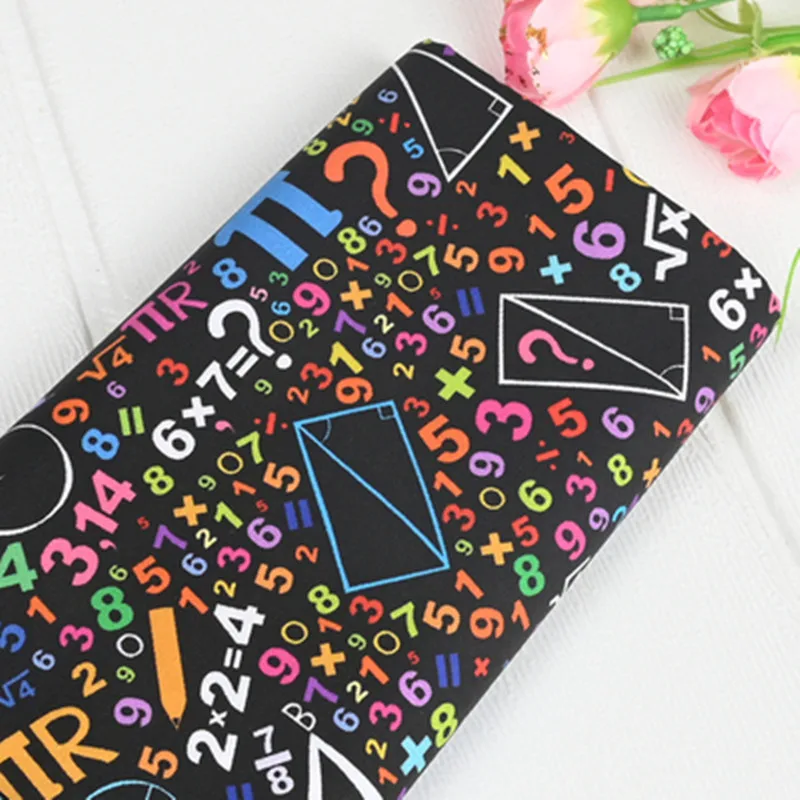 Half Yard 100% Cotton Fabric With Mathematics Chymist Physical Formula Print Handmade DIY Bag Garment Cloth CR-1324