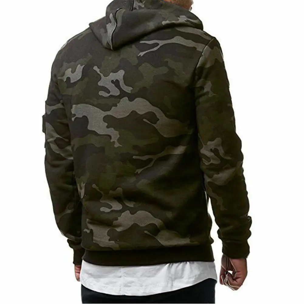 Men\'s Hooded Sweatshirt Brand Autumn Winter Camouflage Military Sportswear Casual Hooded Jacket Male Pullover Coat Hot M-3XL