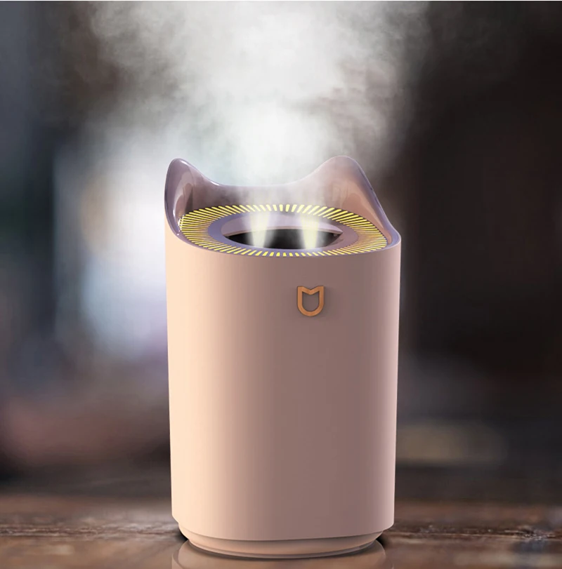 3L USB Double Nozzle Humidifier Aroma Essential Oil SDiffuser Ultrasonic Air Humidifier With Colorful Mood Lights