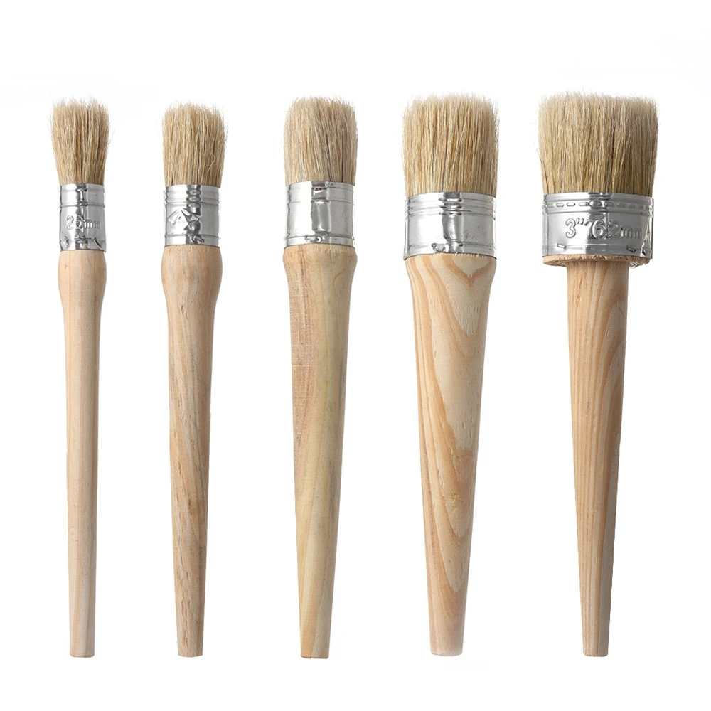 

1Pcs Chalk Paint Wax Brush for Painting or Waxing Furniture Stencils Folk art Home Decor Natural Bristles Wood Large Brushes