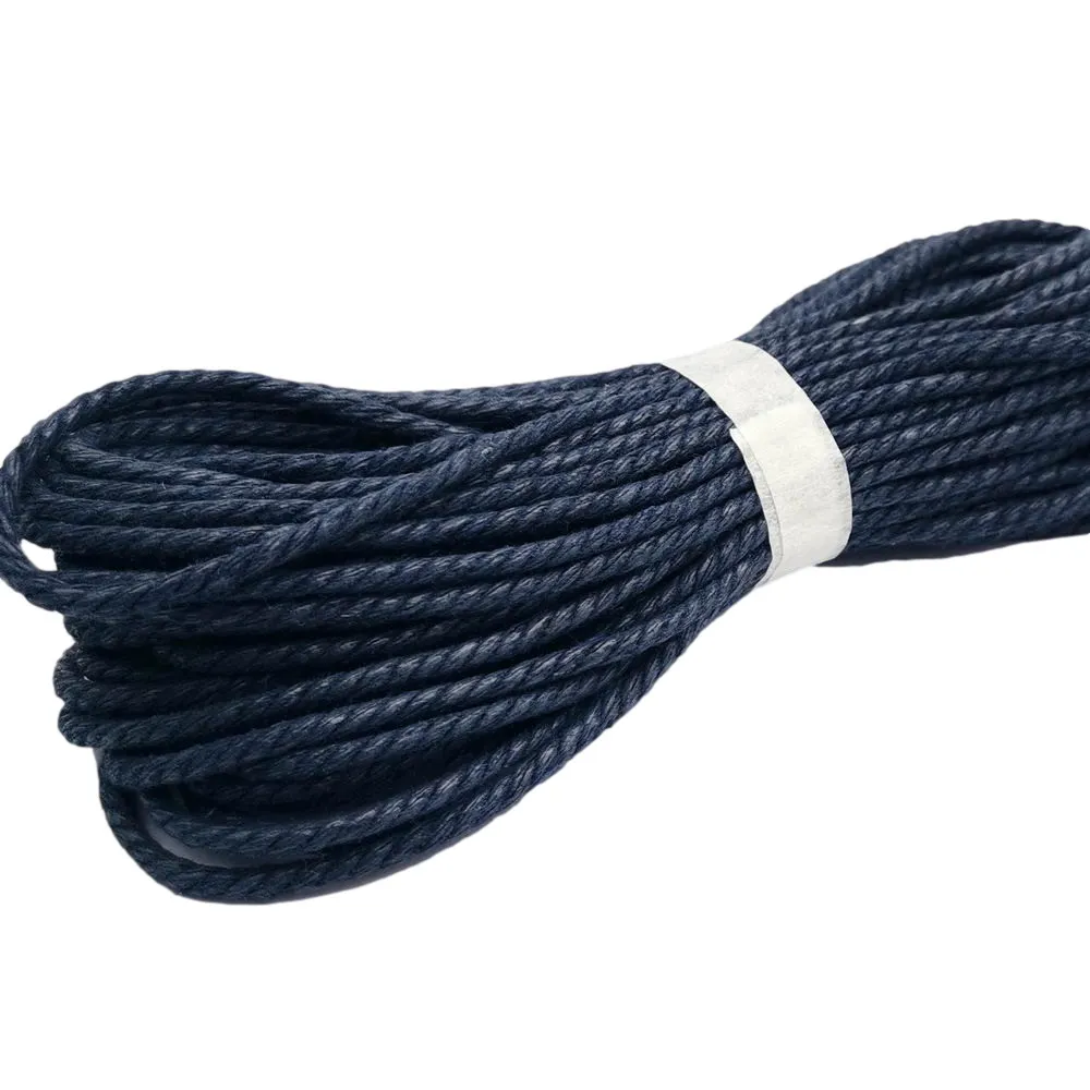 

130 Yards/Bundle 2.5mm Round Navy Blue Braided Hemp Strap Half Cotton Macrame Cords