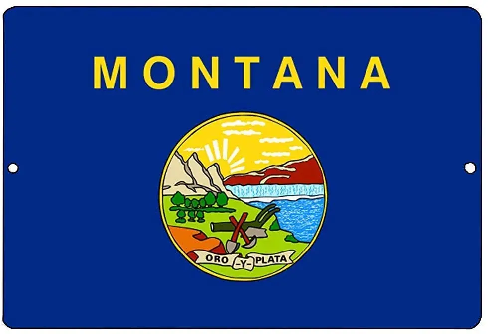 

Montana State Flag Mt Retro Metal Tin Sign Plaque Poster Wall Decor Art Shabby Chic Gift