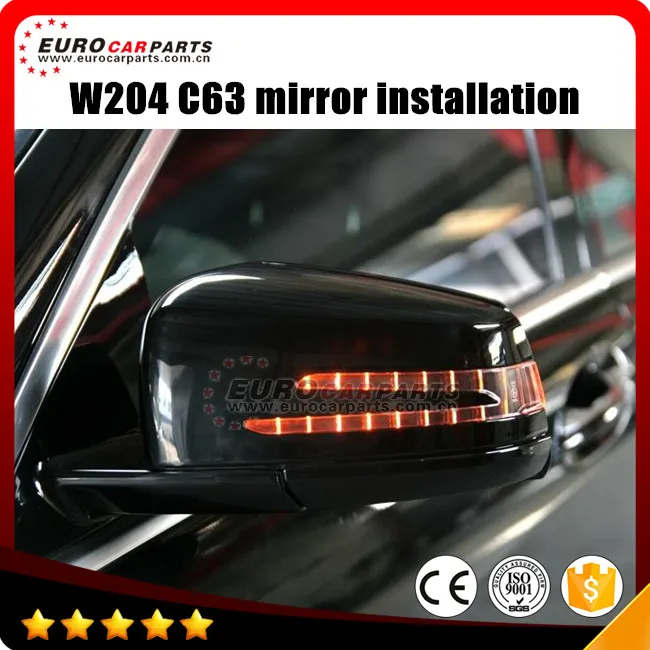 

Hot sale !C63 side mirror fit for MB C-class W204 C180 C200 C250 C300 to C63 style W204 mirror cover with led 2006-2012year