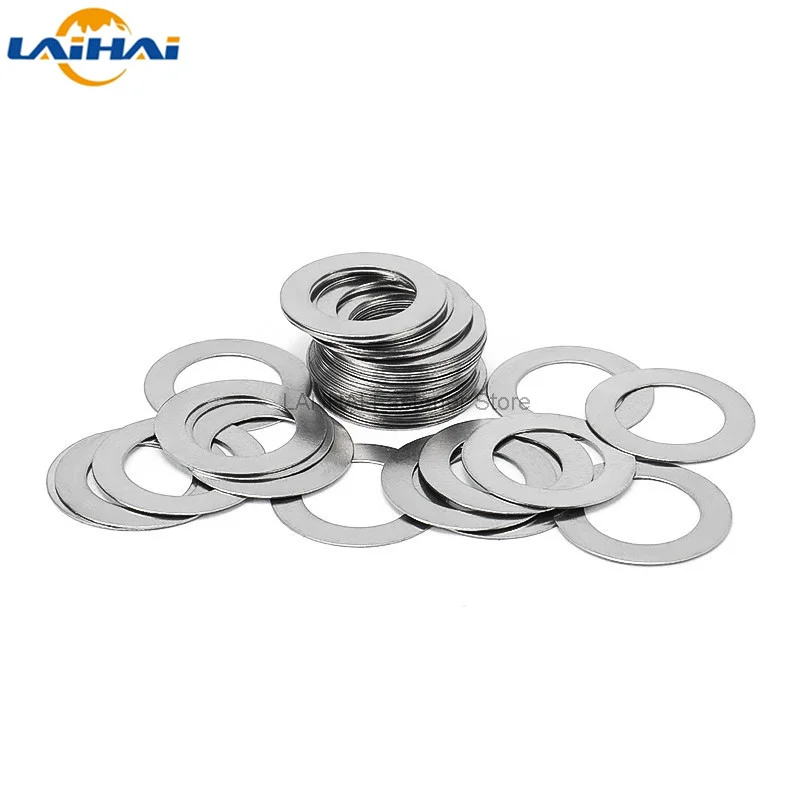 50pcs M2 M3 M4 M5 M6 M7 M8 DIN988 304 Stainless Steel Ultra Thin Flat Washer Adjusting Ultrathin Shim Plain Gasket High Quality