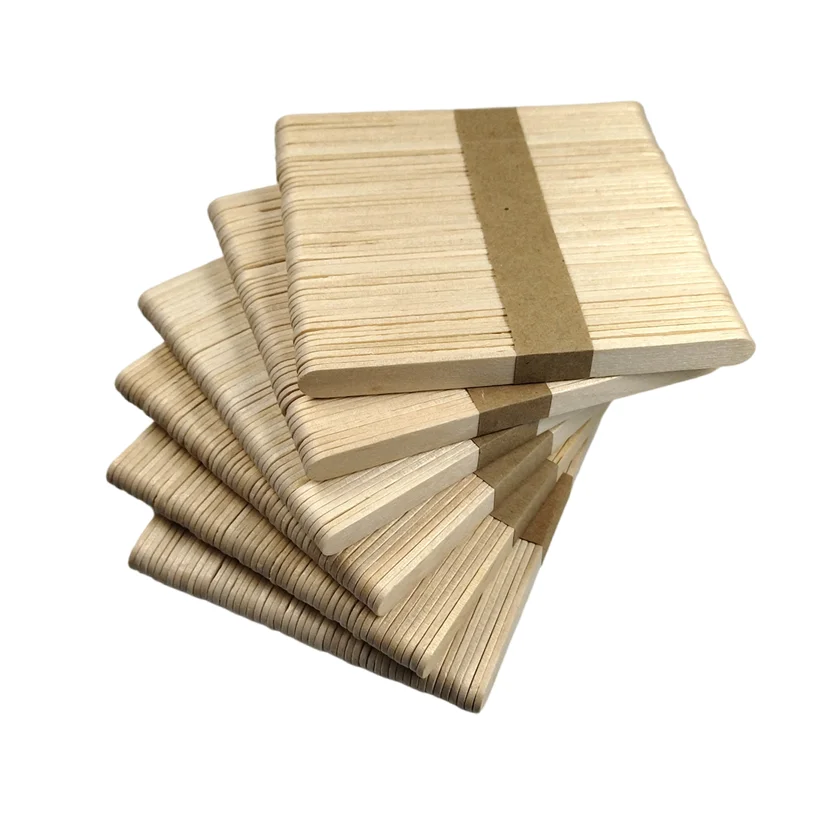 300ชิ้น Popsicle Sticks Ice Cream Sticks ไม้เบิร์ช Ice-Lolly DIY Stick ความยาว114Mm 6จำนวนมาก (50ชิ้น/ล็อต)