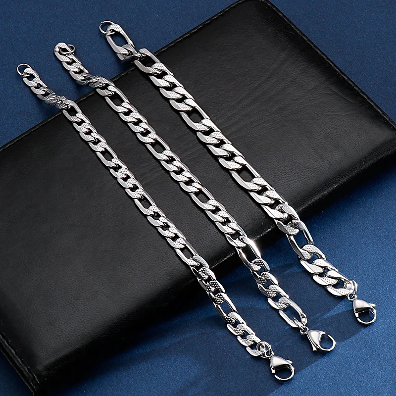 KALEN 9mm Chunky Cuban Chain Bracelet For Men Women Stainless Steel 16-24cm Link Chain Bracelets Jewellry 2020