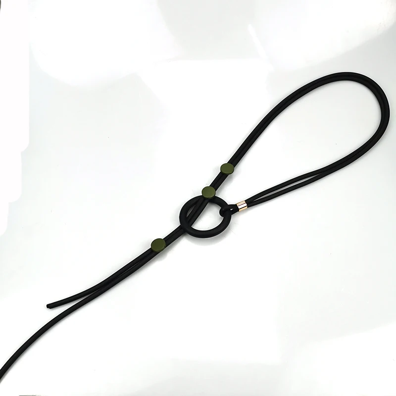 UKEBAY New Green Wood Pendant Necklaces For Women Long Necklace Rubber Jewelry Designer Handmade Necklace Simple Accessories