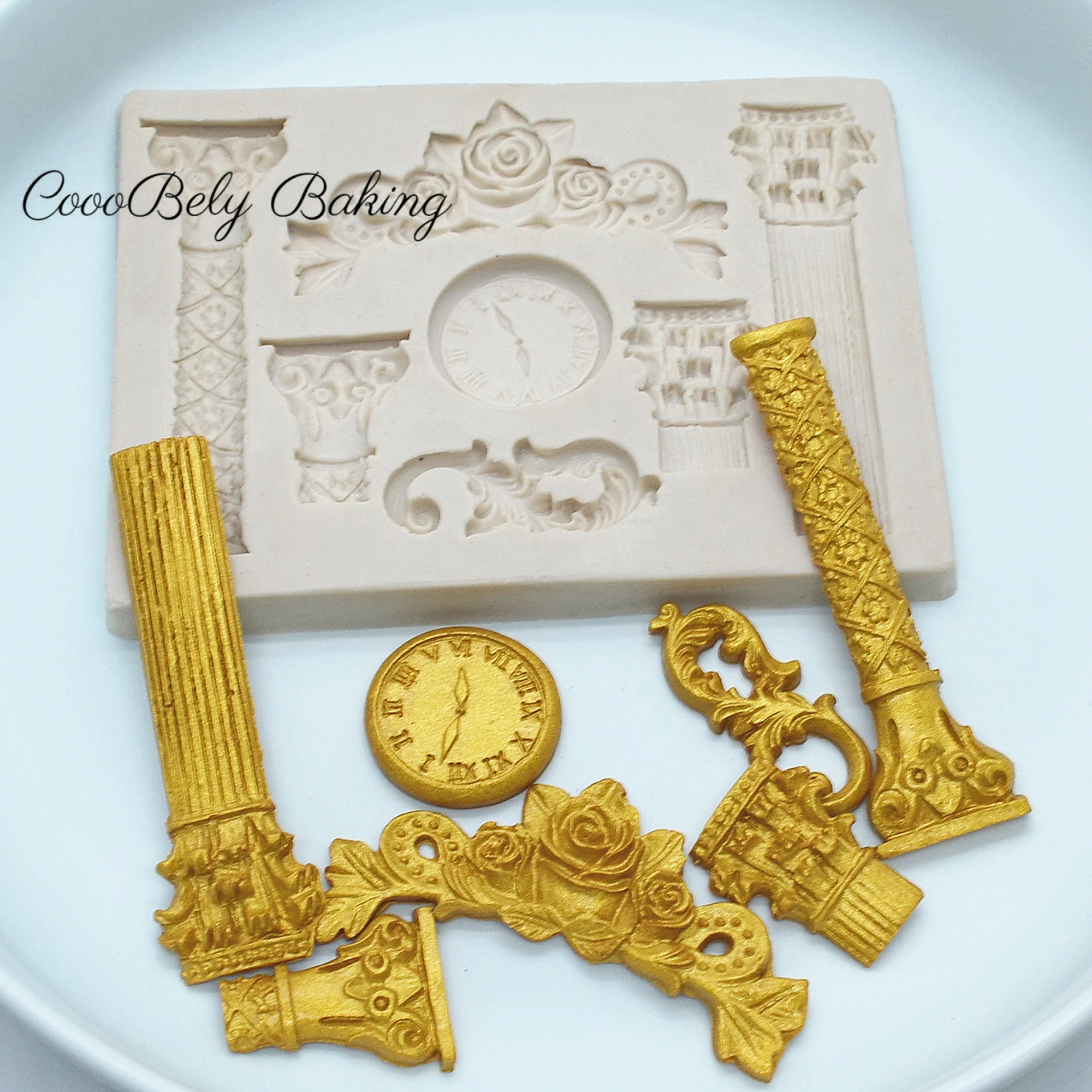 3D European Roman Column Fondant Silicone Molds For Baking Cake Decorating Kitchen Tools Chocolate Mould Column Silicone Molds