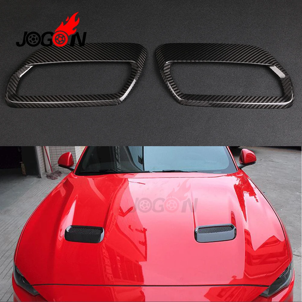 Engine Hood Bonnet For Ford Mustang Ecoboost GT350 GT Coupe 2018 2019+ Air Outlet Carbon Fiber Decorative Stickers