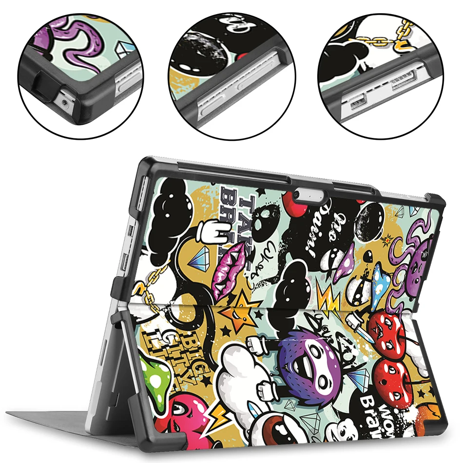 Sanmubaba Tablet Case For Microsoft Surface Pro 4 5 6 7 12.3 inch Slim PU Leather Magnetic Flip Stand Cover Protective funda