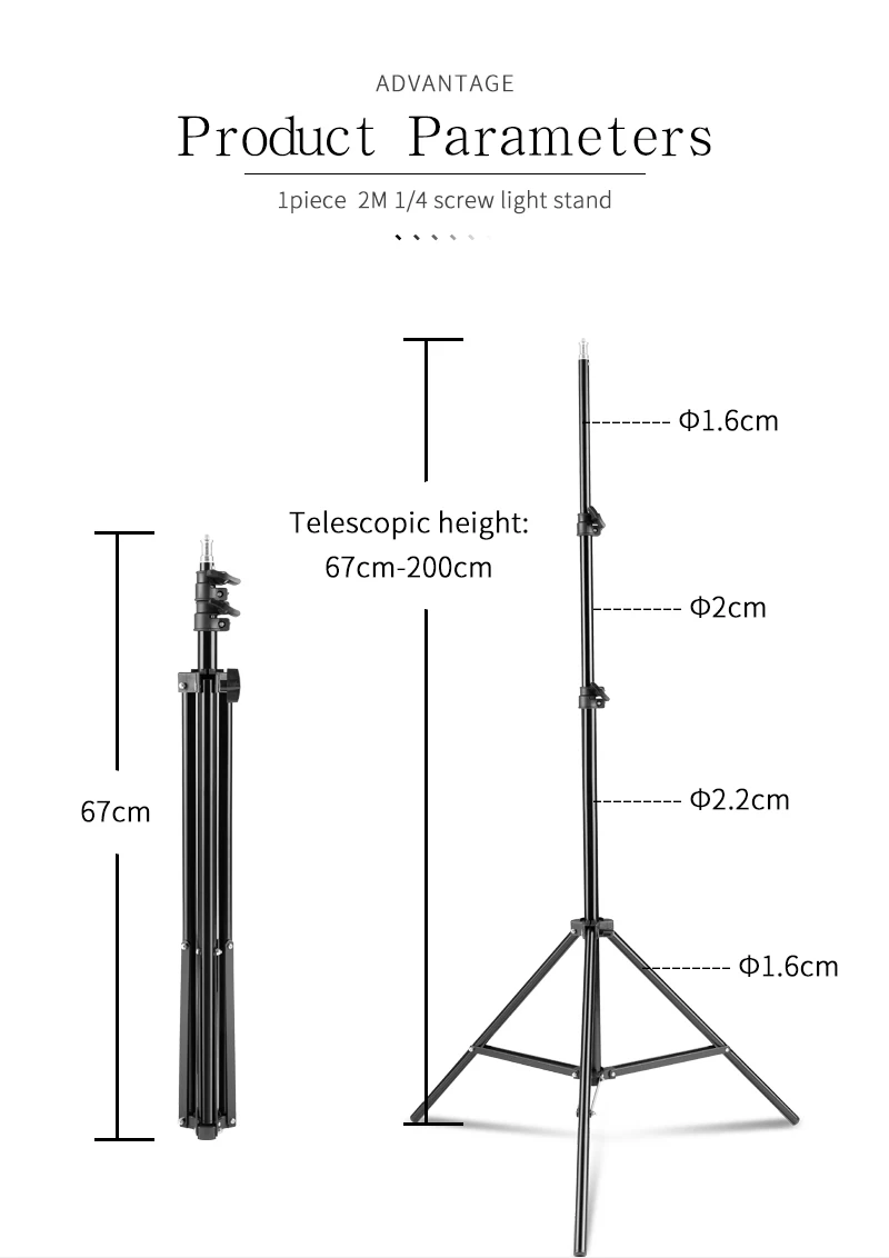 Heavy Duty Metal Aluminum Alloy Light Stand Tripod for Photo Studio Softbox Video Flash Reflector Lighting Background Stand