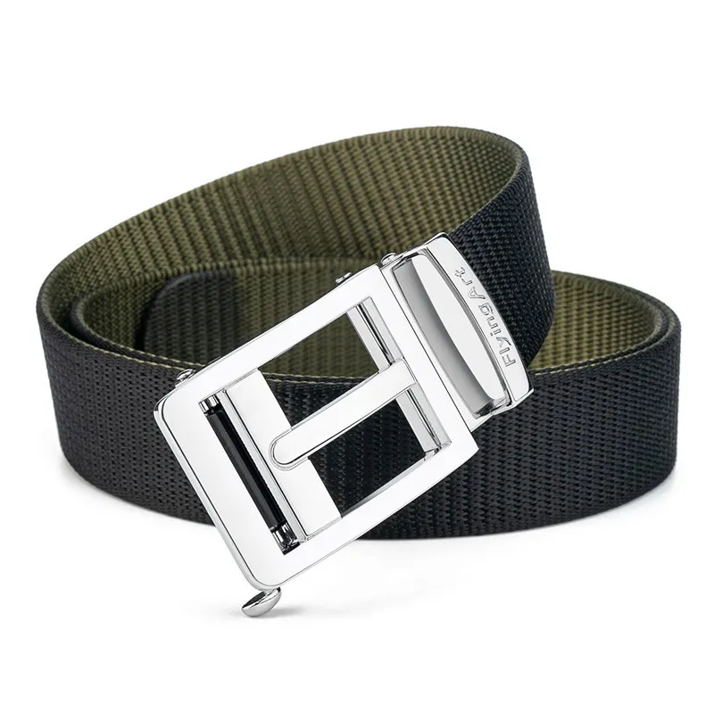 Leisure Mens Belts Metal Slide Buckle Canvas Breathable Quick Drying Waist Strap Double Side Different Colors 3.4cm Unisex Cinto