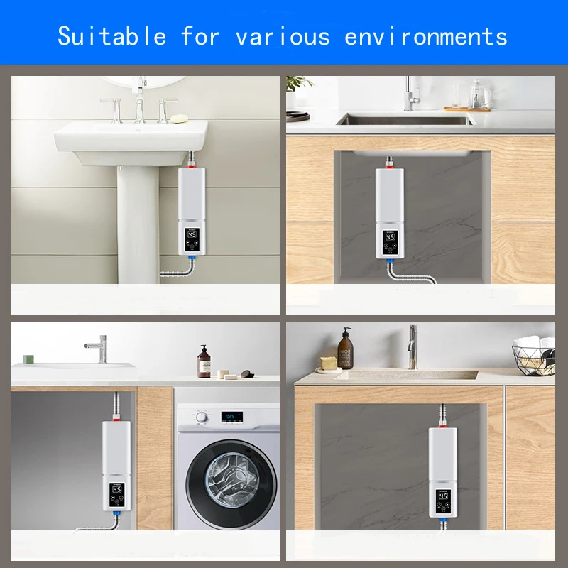 سخان مياه فوري كهربائي Tankless سخان مياه ساخن مطبخ استخدام تسخين سريع