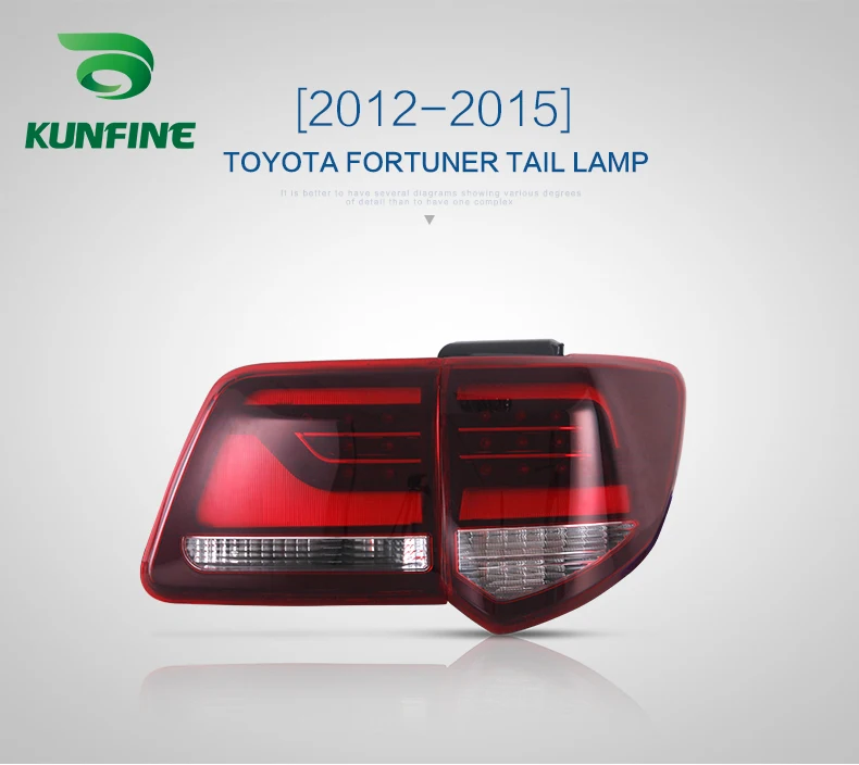 

Pair Of Car Led Tail light Assembly For Toyota Fortune 2012 2013 2014 2015 Taillights With Sequential Light Rear Lamp